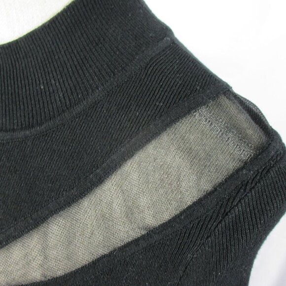 Milly Sheer Cut Out Long sleeve Top Knit Black Coquette Size L Revolve $325 - Picture 5 of 7